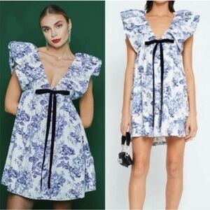 o.p.t Didi Floral Puff Sleeve Babydoll Dress